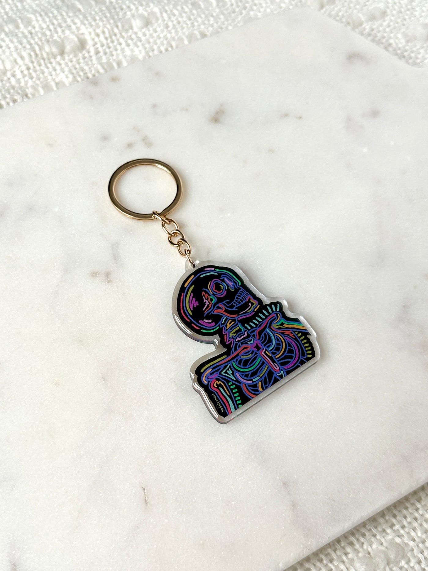 Neon Skeleton Acrylic Keychain