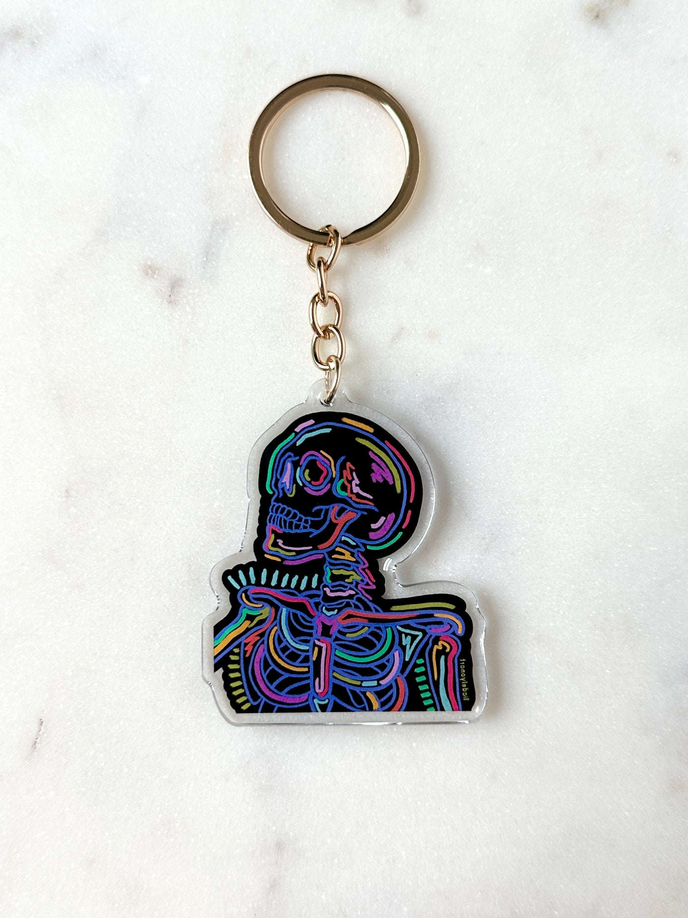 Neon Skeleton Acrylic Keychain