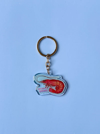 Shrimply Vibing Acrylic Keychain