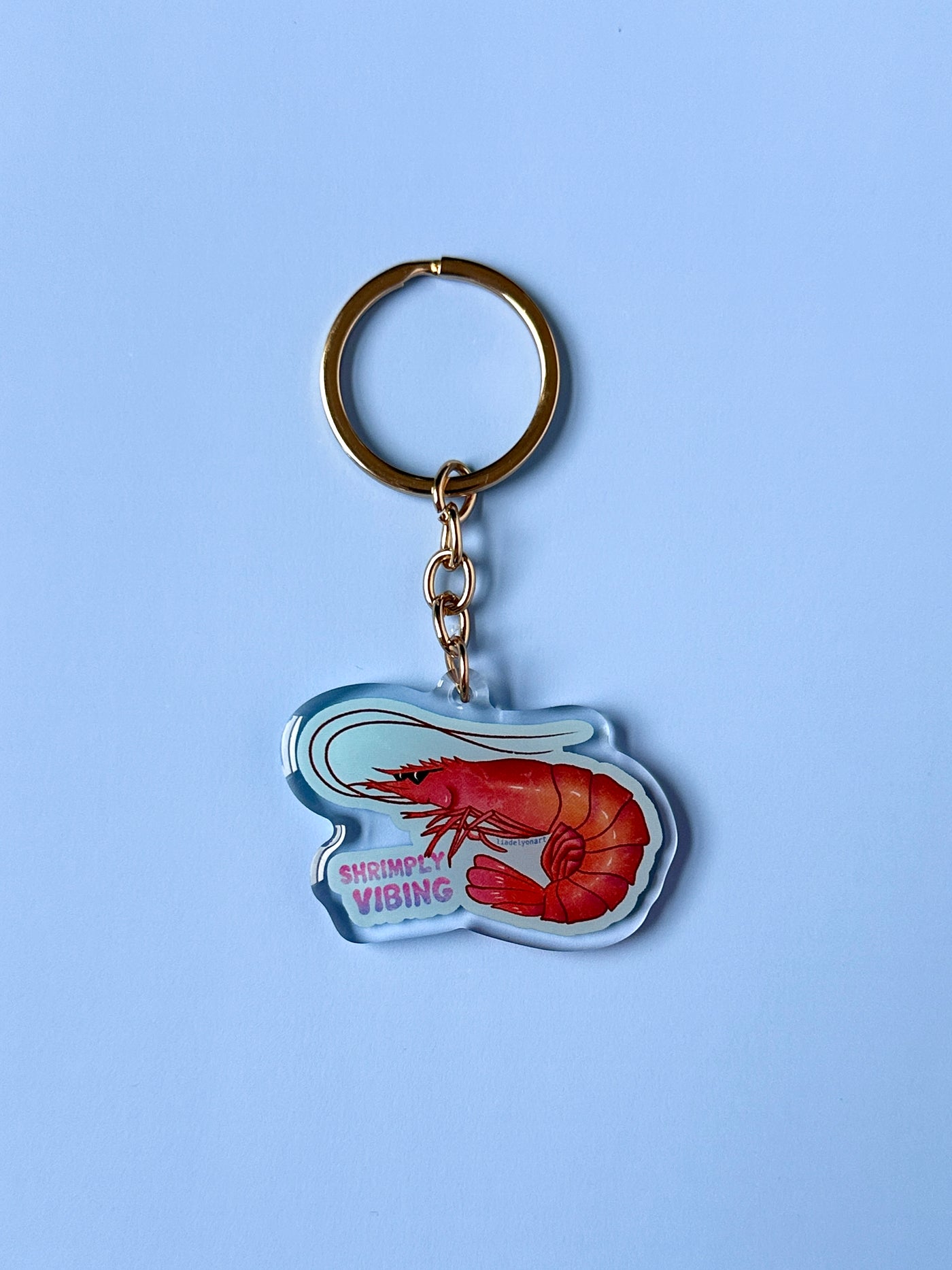 Shrimply Vibing Acrylic Keychain
