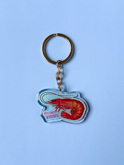 Shrimply Vibing Acrylic Keychain