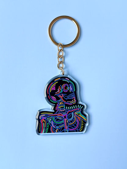 Neon Skeleton Acrylic Keychain