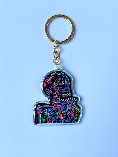 Neon Skeleton Acrylic Keychain
