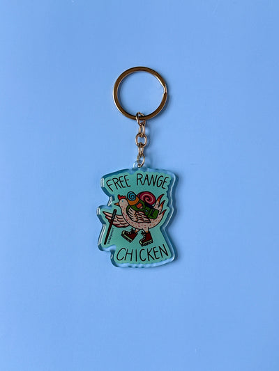 Free Range Chicken Acrylic Keychain