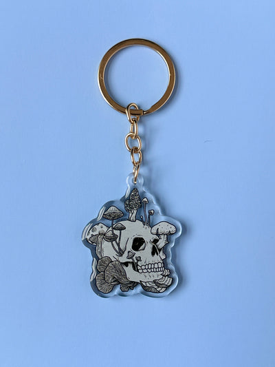 Mushroom Skull Acrylic Keychain