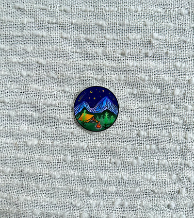 Mountain Camping Vinyl Sticker, 3x3 in.