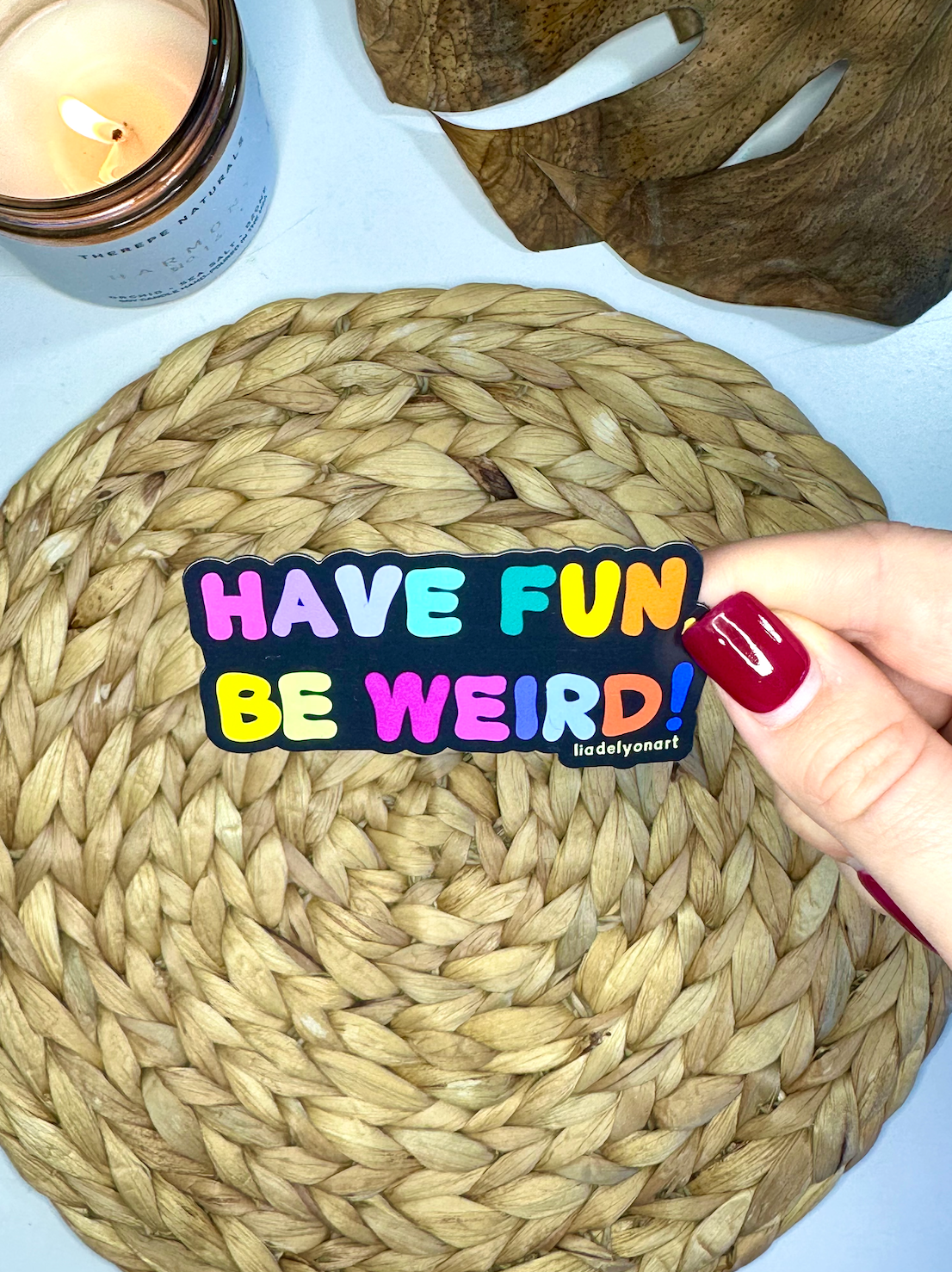 Have Fun, Be Weird Vinyl Magnet, 3x2 in.