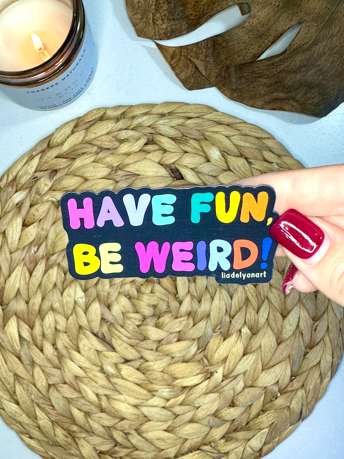 Have Fun, Be Weird Vinyl Magnet, 3x2 in.