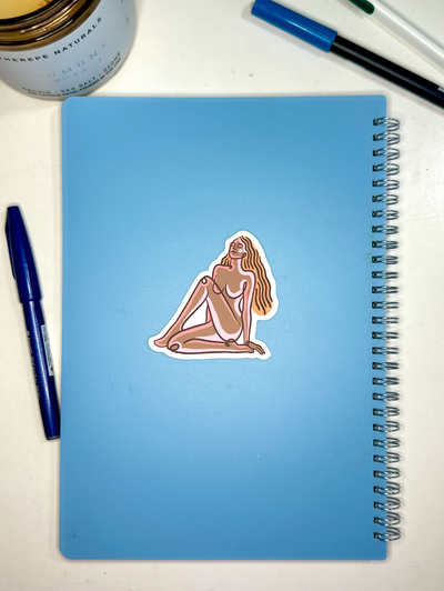 Beach Babe Vinyl Sticker, 3x2.7 in.