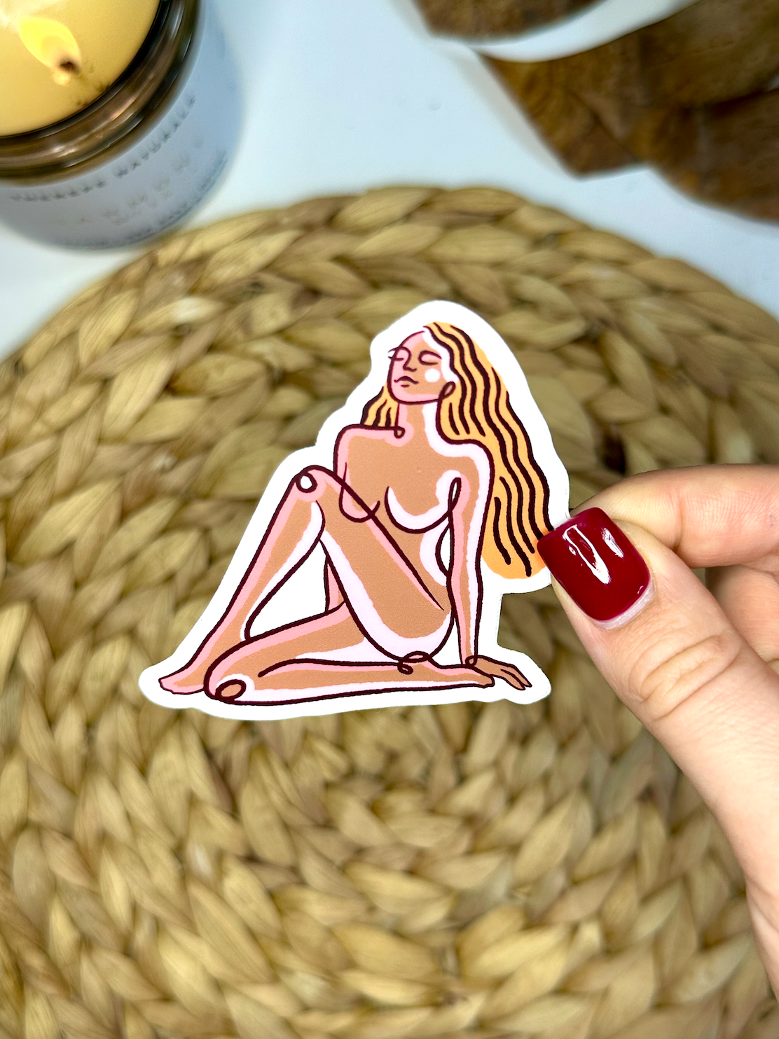Beach Babe Vinyl Sticker, 3x2.7 in.