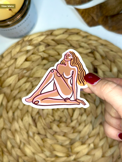 Beach Babe Vinyl Sticker, 3x2.7 in.