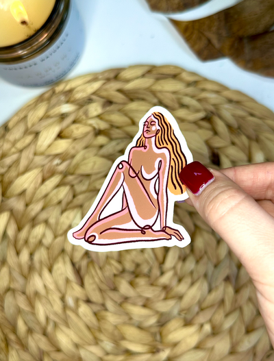 Beach Babe Vinyl Sticker, 3x2.7 in.