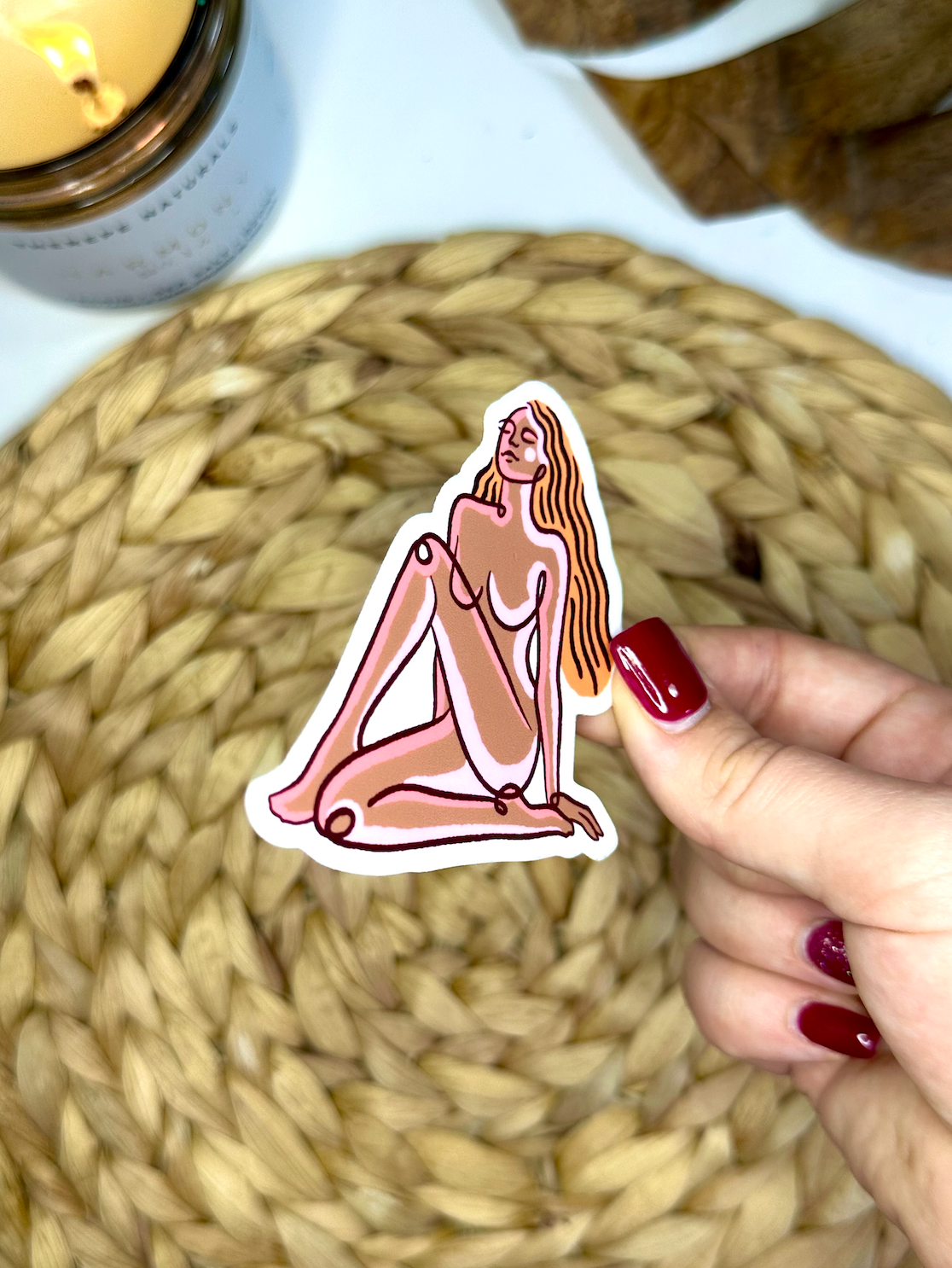 Beach Babe Vinyl Sticker, 3x2.7 in.