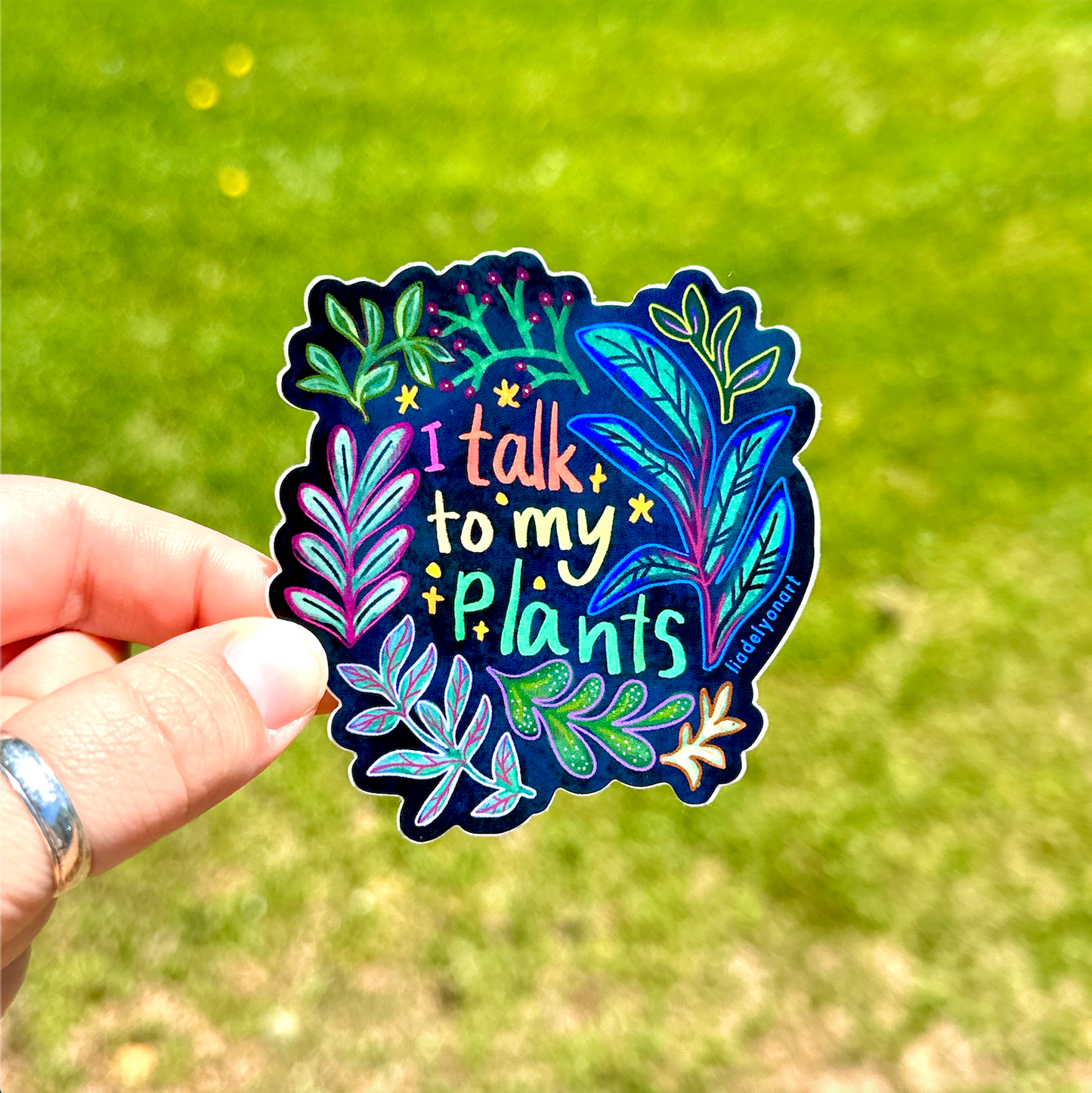 I talk to my Plants Vinyl Sticker, 3x2.7 in.