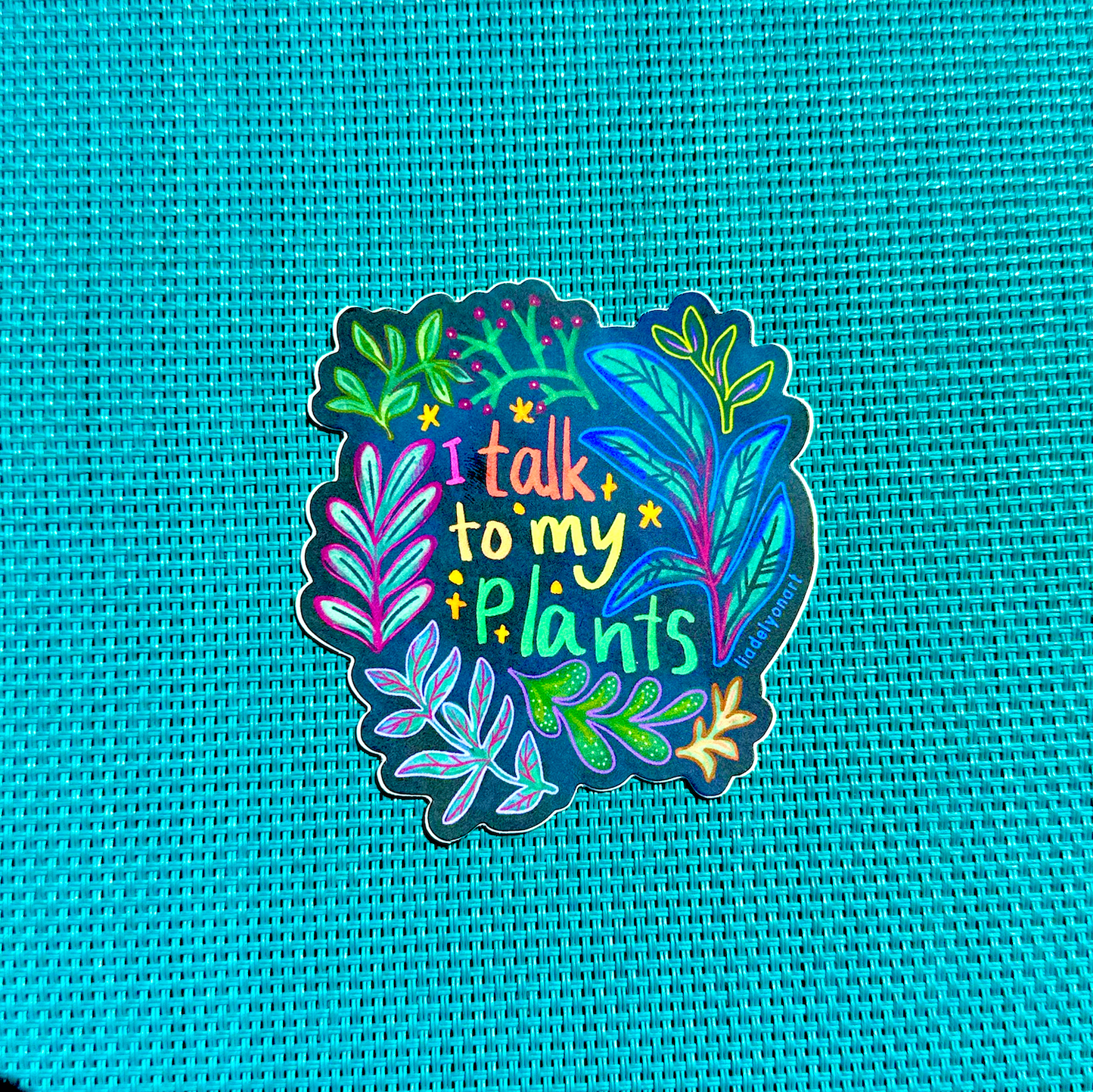 I talk to my Plants Vinyl Sticker, 3x2.7 in.