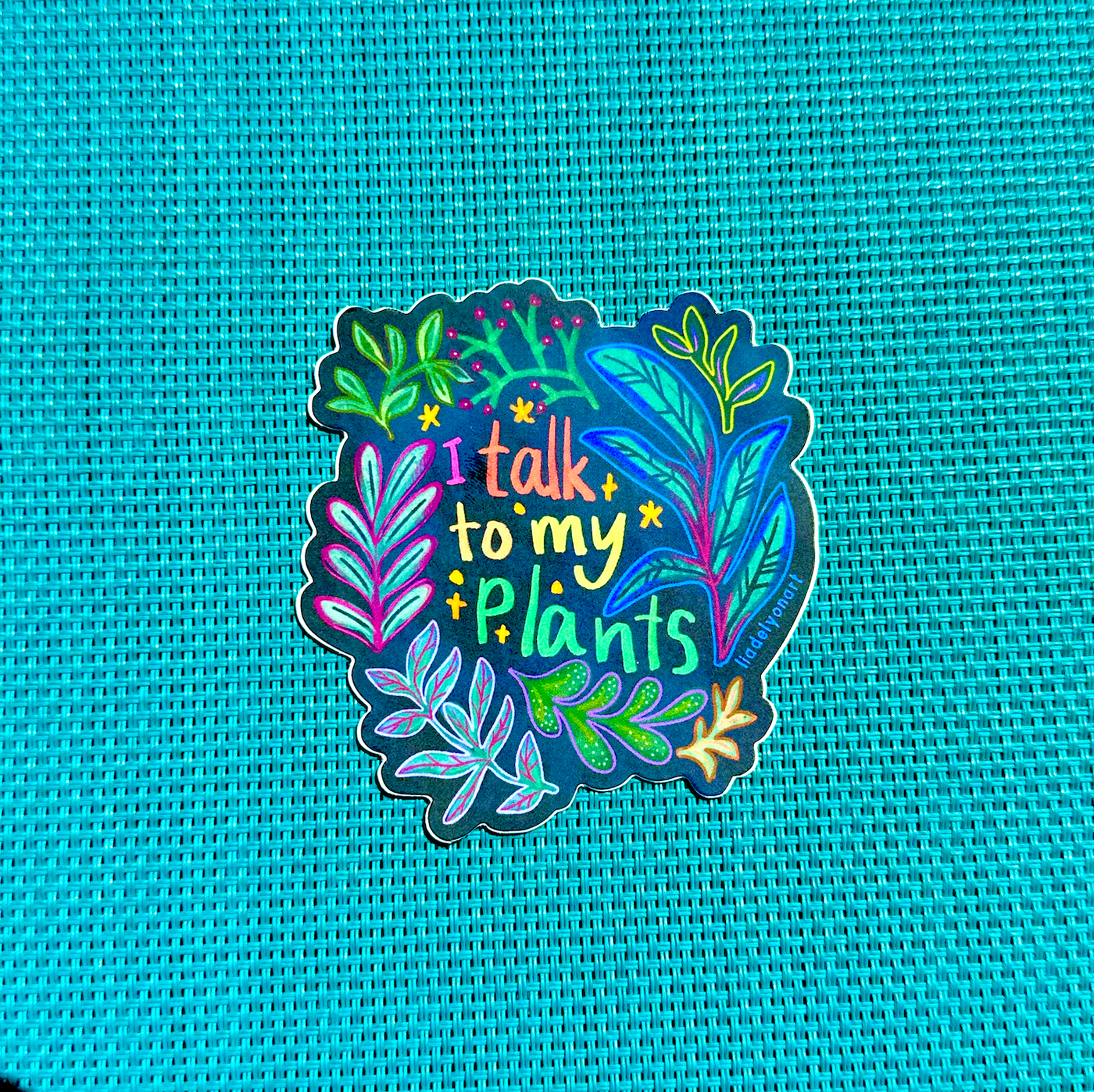 I talk to my Plants Vinyl Sticker, 3x2.7 in.
