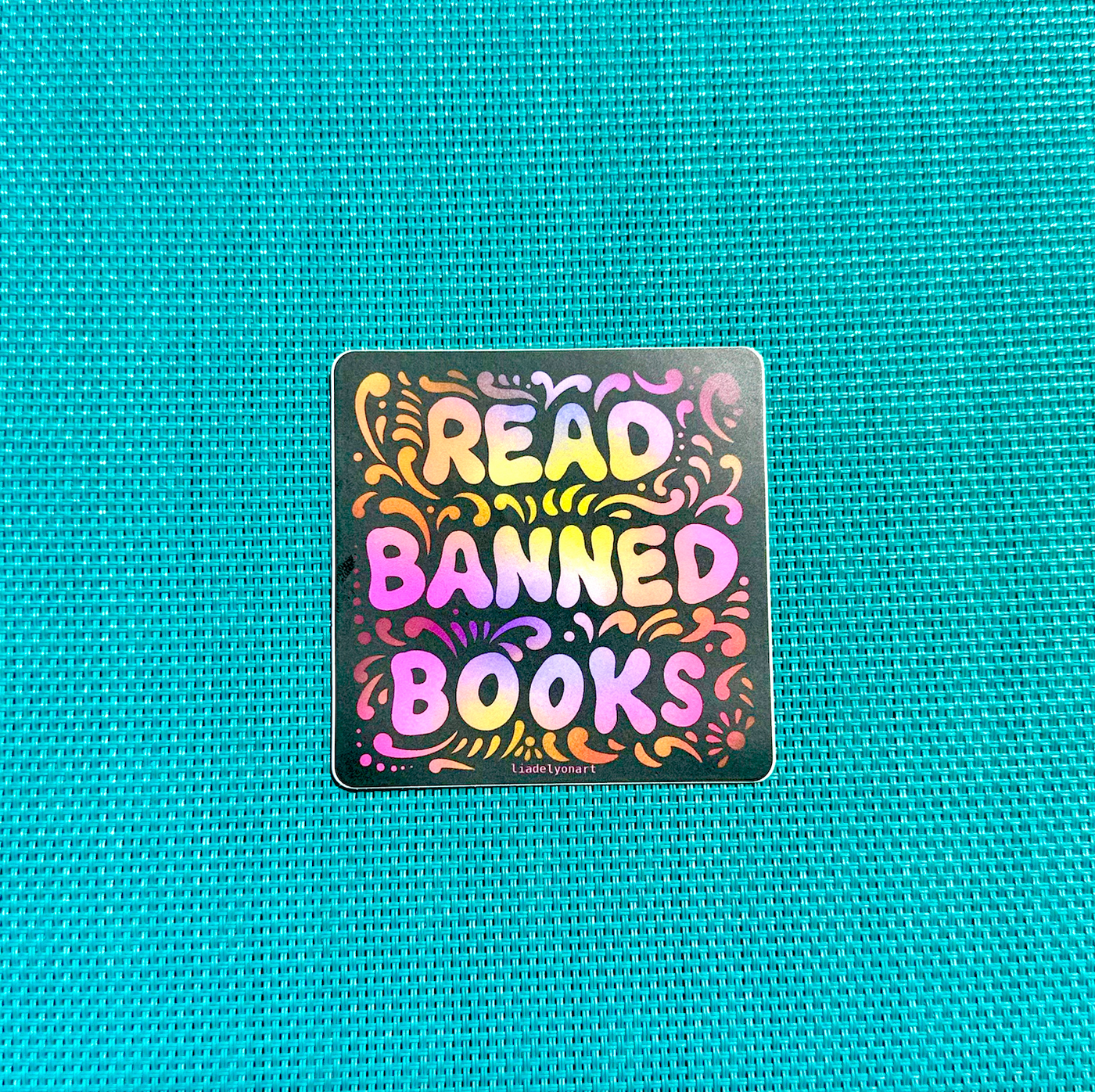 Read Banned Books Vinyl Sticker, 3x3in.