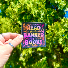 Load image into Gallery viewer, Read Banned Books Vinyl Sticker, 3x3in.
