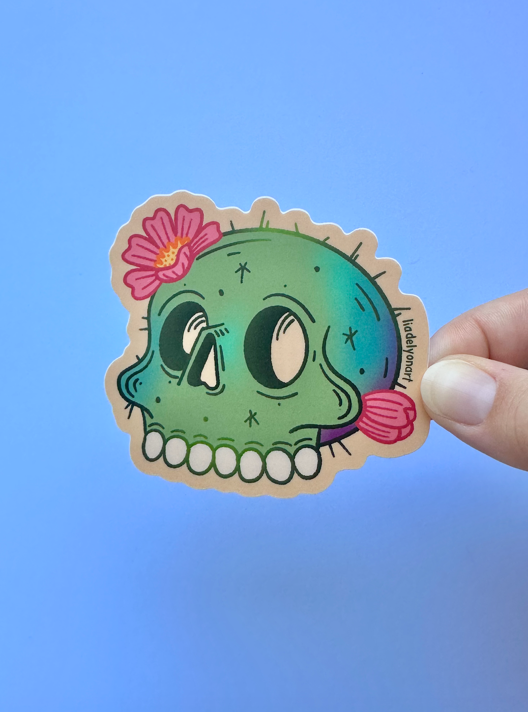 Cactus Skull Vinyl Sticker, 3 x 2.9 in. – Lia de Lyon Art