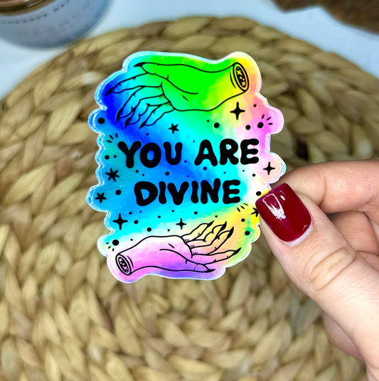 You Are Divine Vinyl Sticker, 3x2 in.