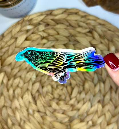 Starry Raven Holographic Sticker