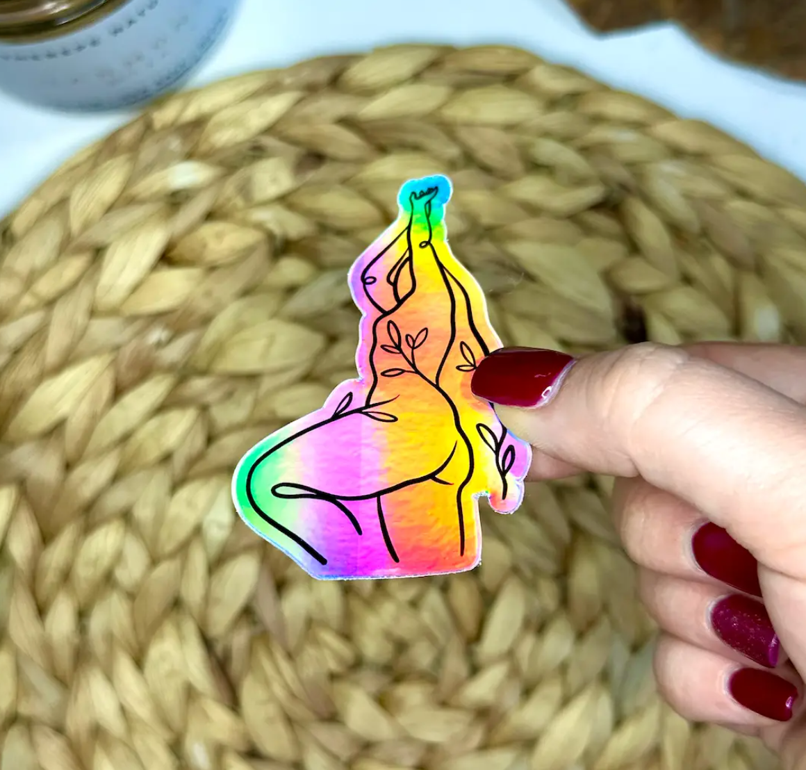 Marlee Holographic Vinyl Sticker, 3x2 in.