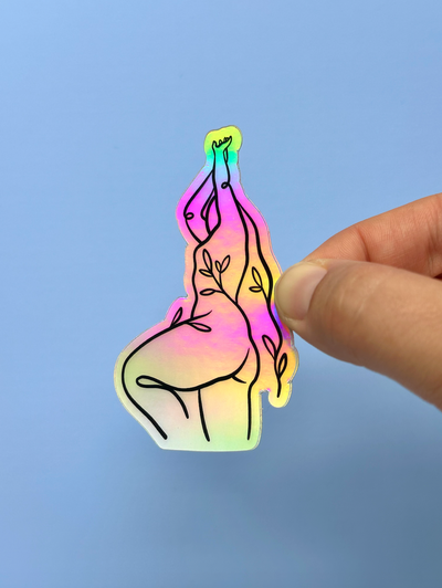 Marlee Holographic Vinyl Sticker, 3x2 in.