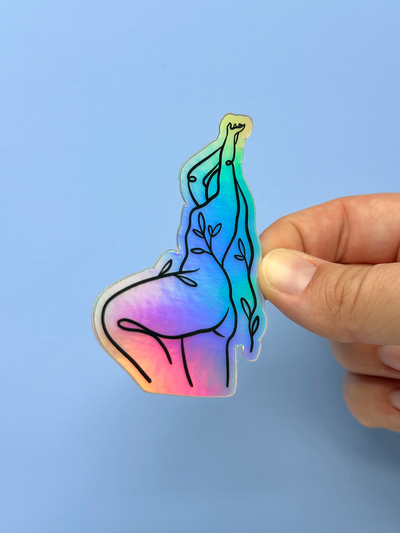 Marlee Holographic Vinyl Sticker, 3x2 in.