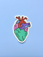 80's Anatomical Heart Vinyl Sticker, 3 x 2.1 in.