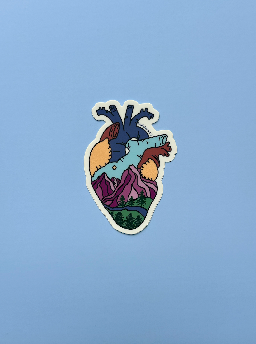 Mountain Heart Vinyl Sticker, 2x3 in.