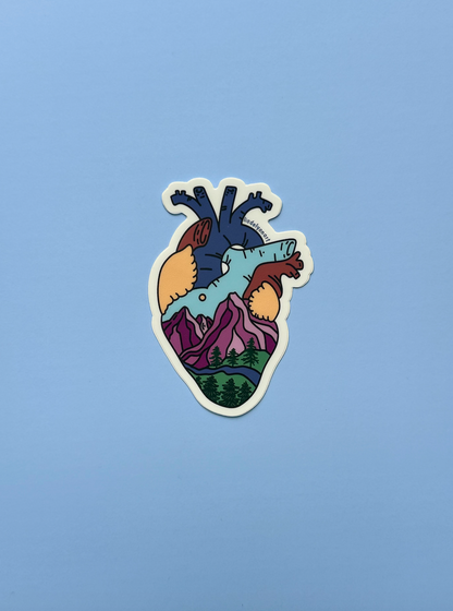 Mountain Heart Vinyl Sticker, 2x3 in.