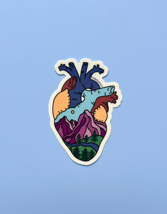 Mountain Heart Vinyl Sticker, 2x3 in.