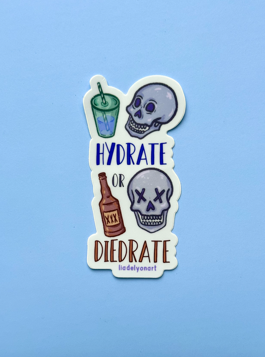 Hydrate or Diedrate Vinyl Sticker, 1.6x3.25