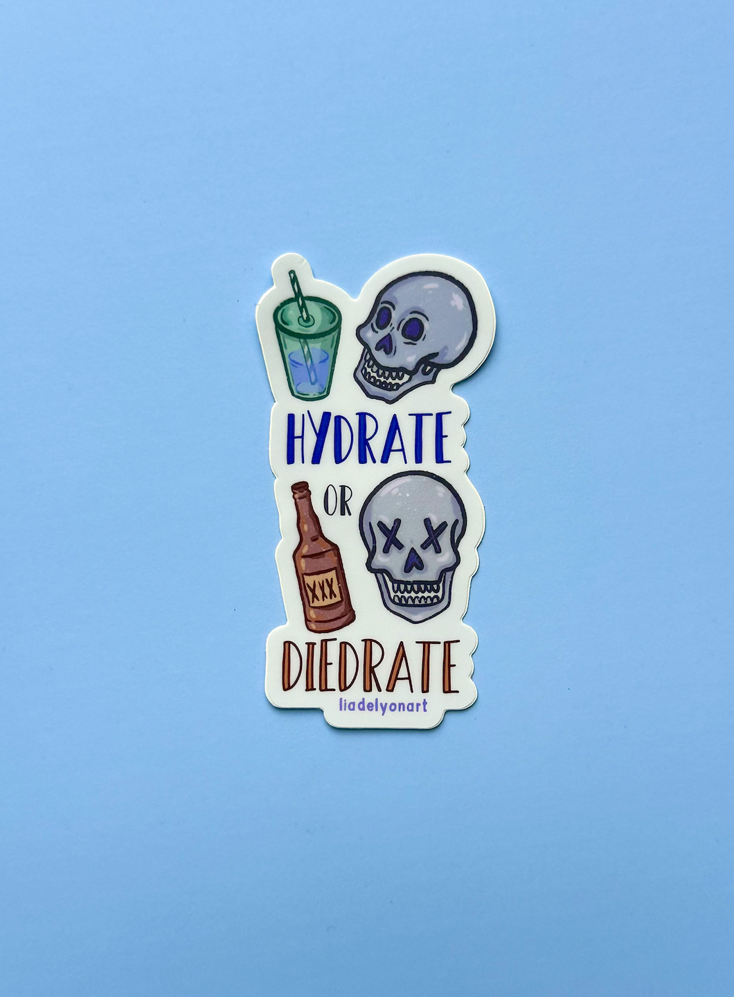 Hydrate or Diedrate Vinyl Sticker, 1.6x3.25