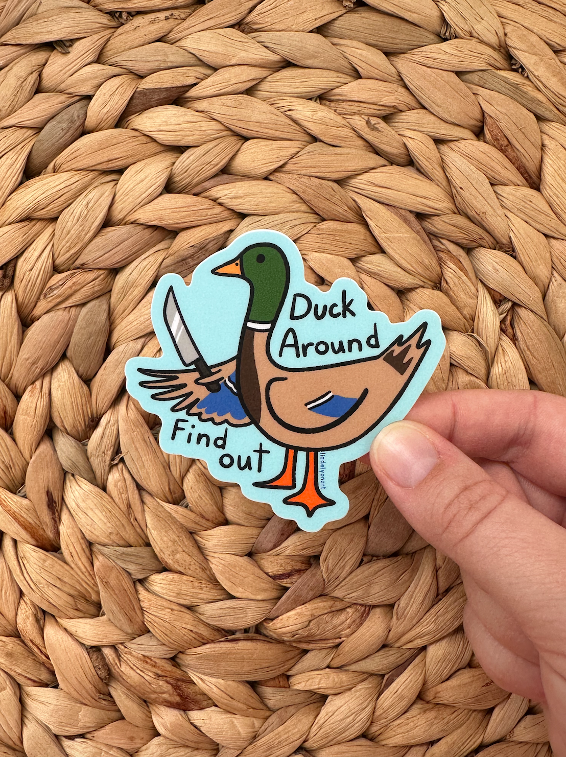 Duck Around and Find Out Vinyl Sticker, 3x2.8 in.