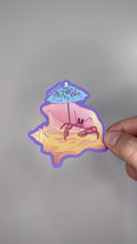 Load and play video in Gallery viewer, Beach Hermit Crab Conch Vinyl Sticker, 2.8x3 in.

