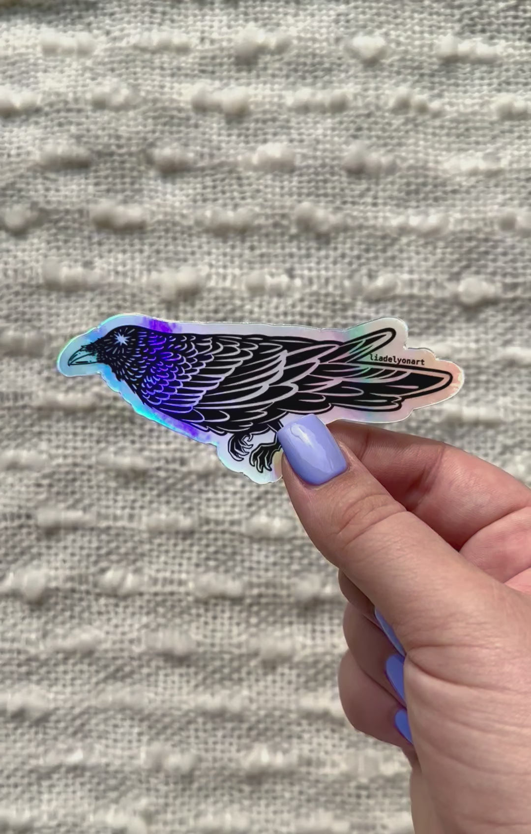 Starry Raven Holographic Sticker