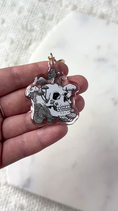 Mushroom Skull Acrylic Keychain
