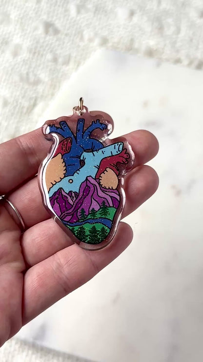 Mountain Heart Acrylic Keychain