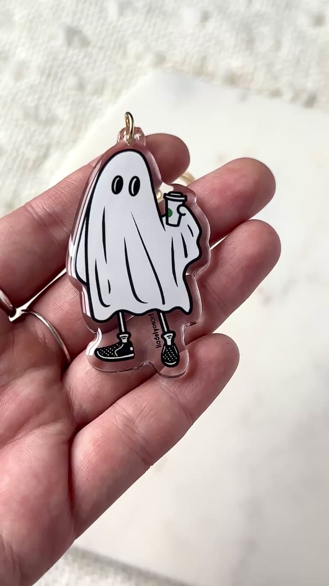 Coffee Ghost Acrylic Keychain