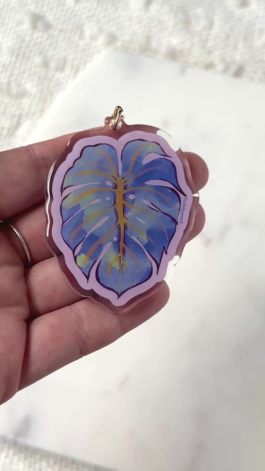 Monstera Leaf Acrylic Keychain