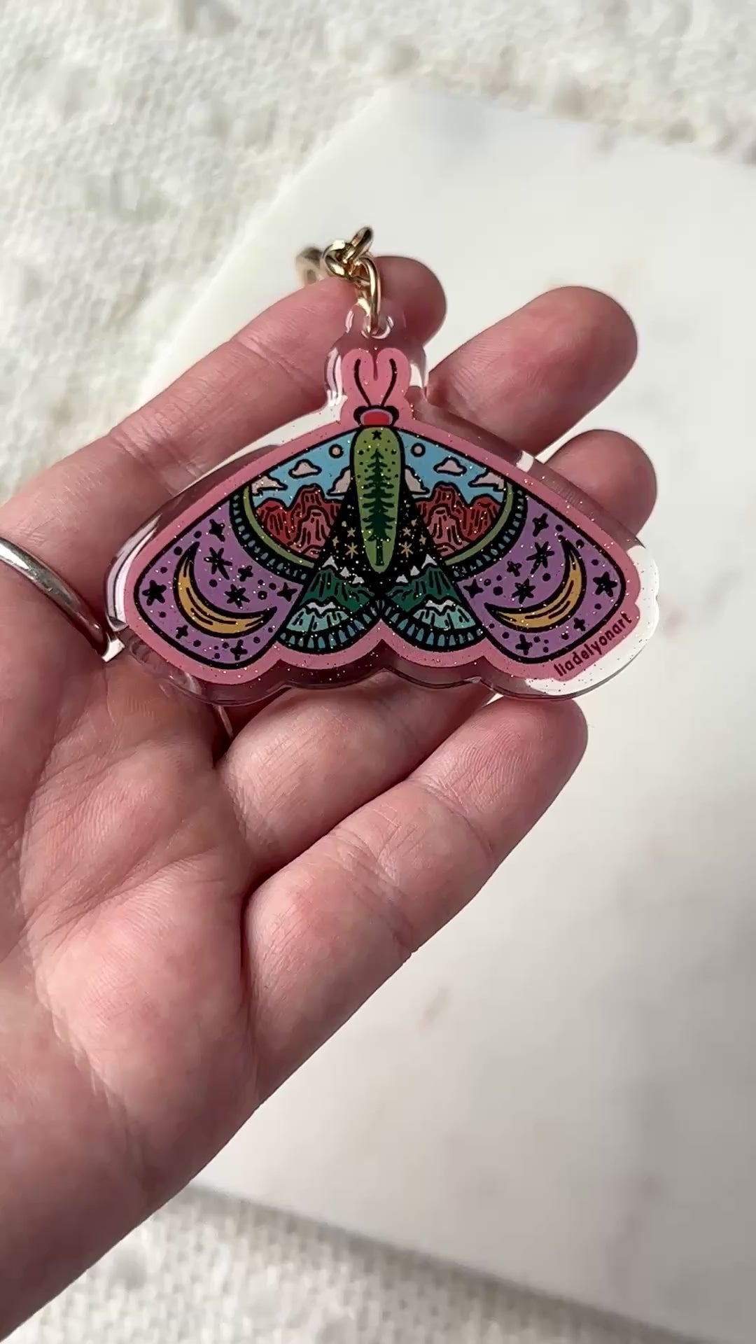Mountain Moth Acrylic Keychain