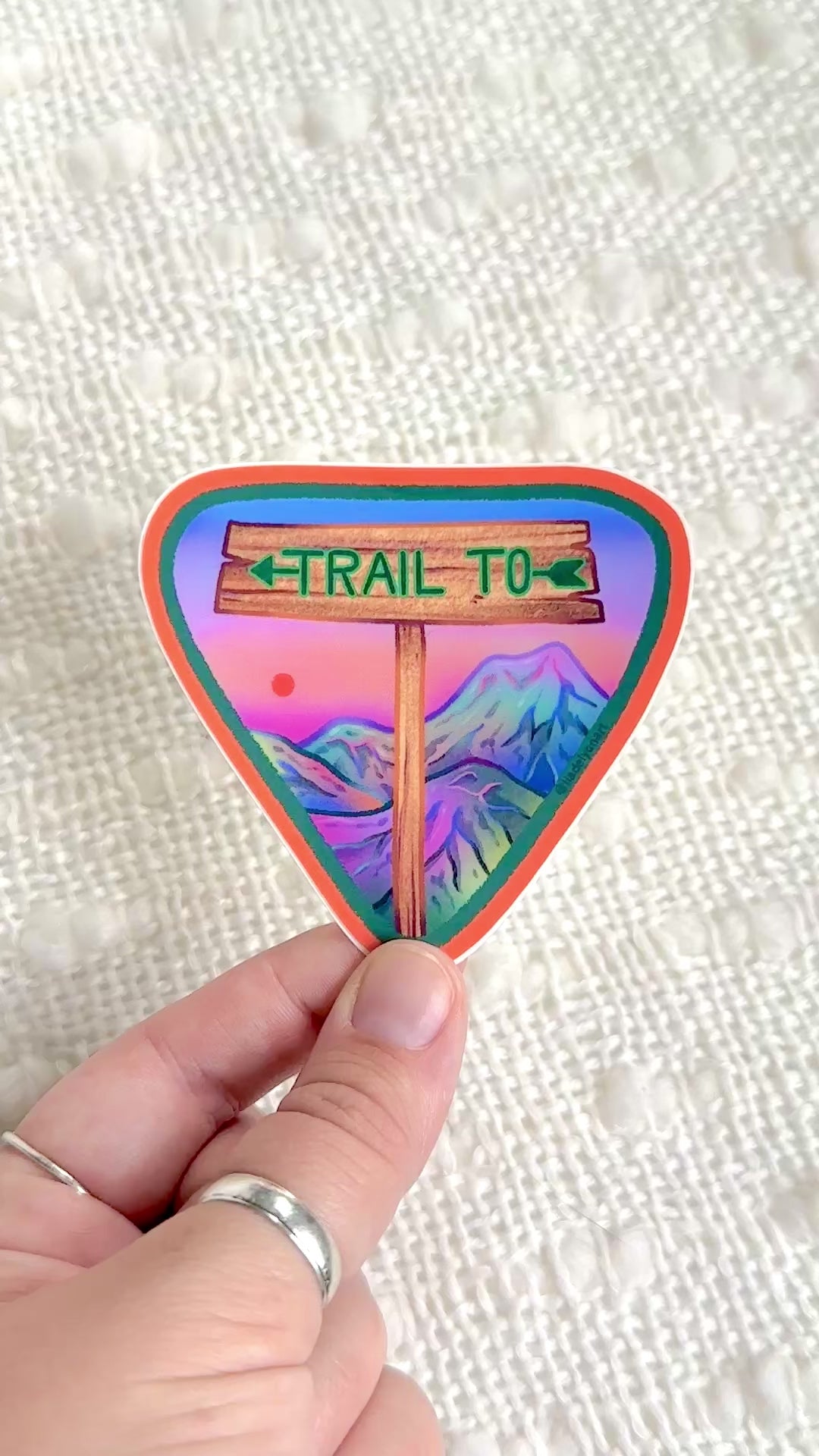 Hiking Mountains Vinyl Sticker, 3 x 2.8 in.