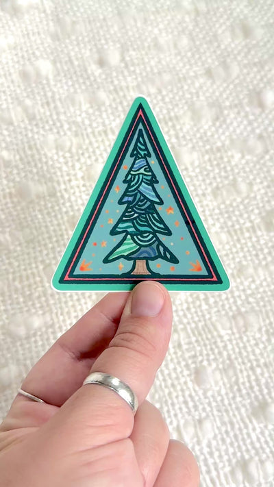Pine Tree Vinyl Sticker, 3 x 2.6 in.
