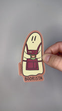 Load and play video in Gallery viewer, Ghost Barista Vinyl Sticker, 3.5x1.8 in.
