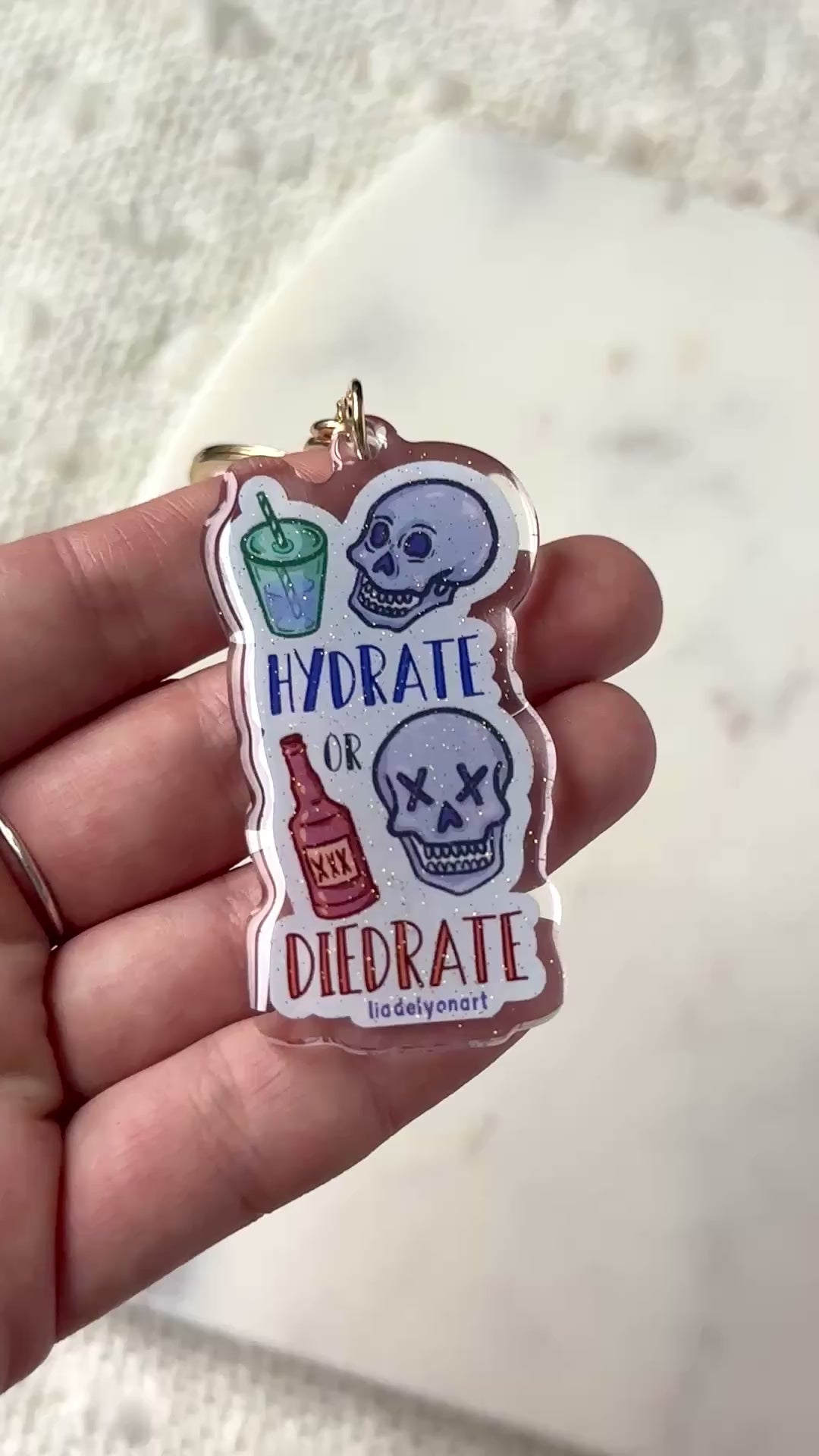 Hydrate or Diedrate Acrylic Keychain