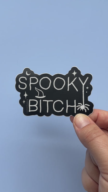 Spooky Bitch Vinyl Sticker, 3x1.9 in.