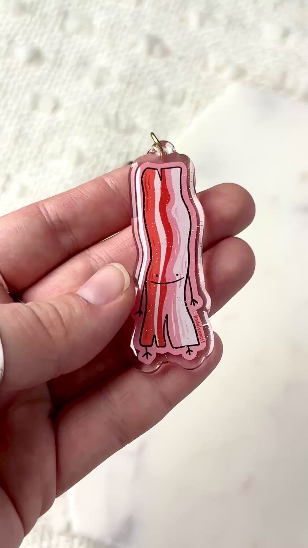Bacon Dude Acrylic Keychain