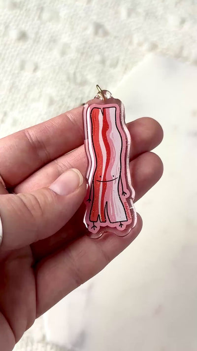 Bacon Dude Acrylic Keychain