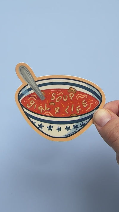 Soup Girl Vinyl Sticker, 3 x 2.6 in (Copy)